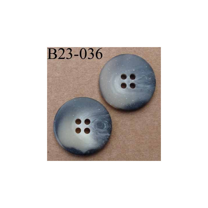 bouton 23 mm  couleur gris beige marbré mat 4 trous diamètre 23 millimètres