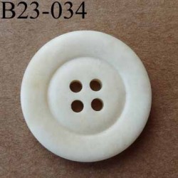 bouton 23 mm couleur ivoire aspect ancien 4 trous diamètre 23 millimètres