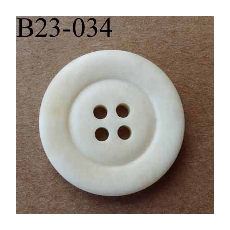 bouton 23 mm couleur ivoire aspect ancien 4 trous diamètre 23 millimètres
