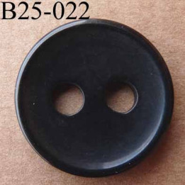 bouton 25 mm  couleur noir brillant 2 gros trous (diamètre 5 millimètres) épaisseur 4 mm