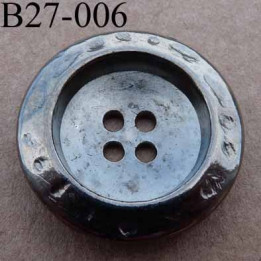 bouton métal 27 mm  couleur acier patiné  4 trous diamètre 27 millimètres épaisseur 6 mm