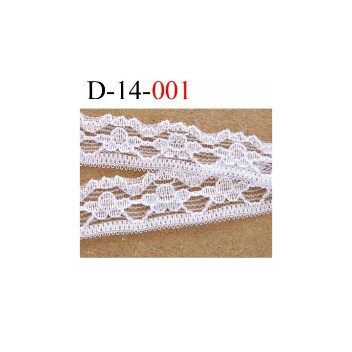 dentelle galon ruban synthétique largeur 14 mm couleur blanc prix au mètre