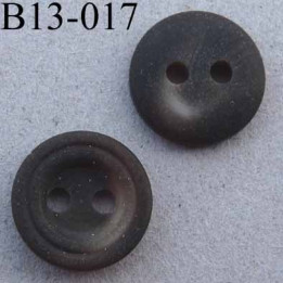 bouton 13 mm couleur  marron mat marbré 2 trous diàmètre 13 millimètres