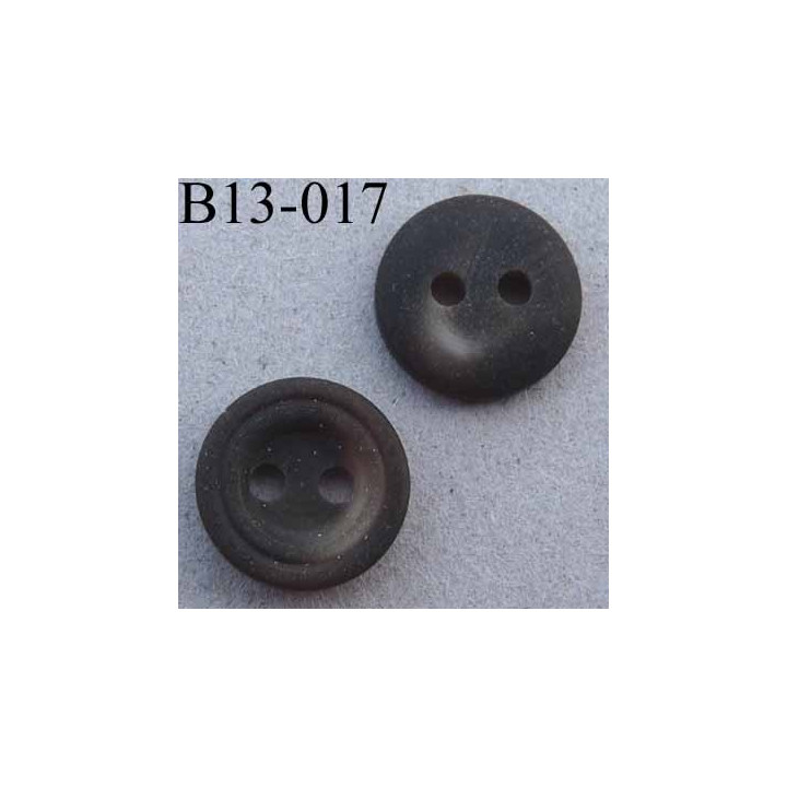 bouton 13 mm couleur  marron mat marbré 2 trous diàmètre 13 millimètres