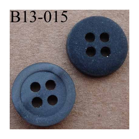 bouton 13 mm couleur anthracite mat avec reflets 4 trous diàmètre 13 millimètres