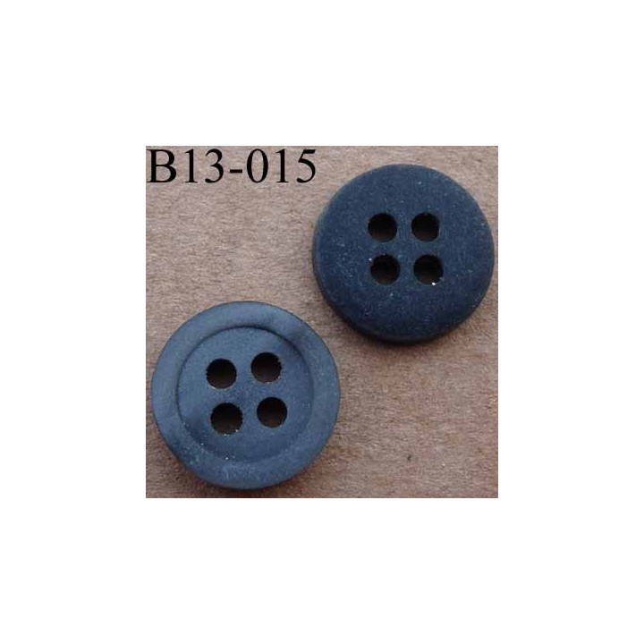 bouton 13 mm couleur anthracite mat avec reflets  4 trous diàmètre 13 millimètres