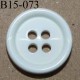 bouton 15 mm  couleur blanc brillant  4 trous diàmètre 15 millimètres