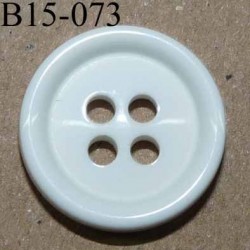 bouton 15 mm couleur blanc brillant 4 trous diàmètre 15 millimètres