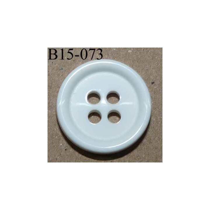 bouton 15 mm  couleur blanc brillant  4 trous diàmètre 15 millimètres