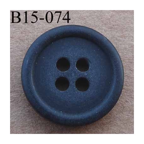 bouton 15 mm couleur noir anthracite mat 4 trous diàmètre 15 millimètres