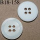 bouton 18 mm couleur blanc reflets nacrés 4 trous diamètre 18 mm