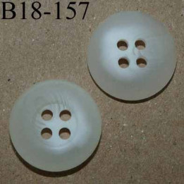 bouton 18 mm couleur blanc translucide dégradé large bordure (5mm) 4 trous diamètre 18 mm