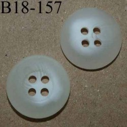 bouton 18 mm couleur blanc translucide dégradé large bordure (5mm) 4 trous diamètre 18 mm