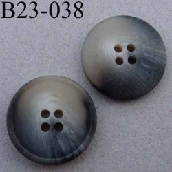 bouton 23 mm  couleur gris beige dégradé 4 trous diamètre 23 millimètres