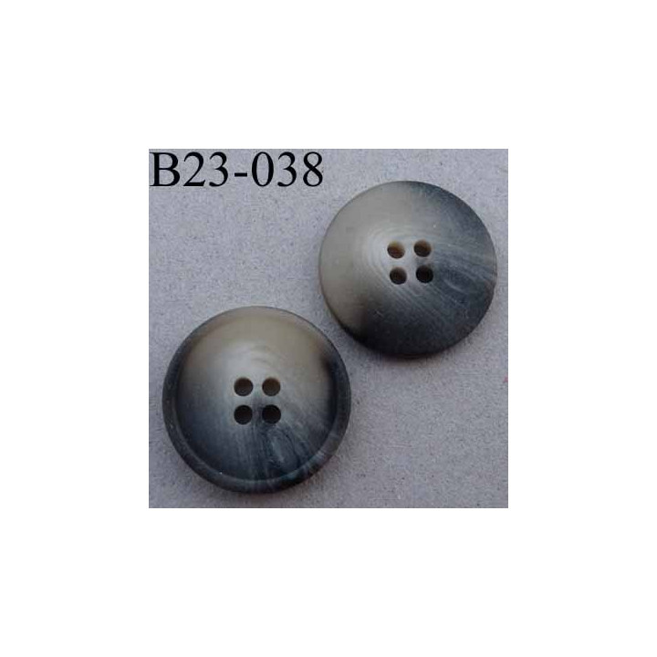 bouton 23 mm  couleur gris beige dégradé 4 trous diamètre 23 millimètres