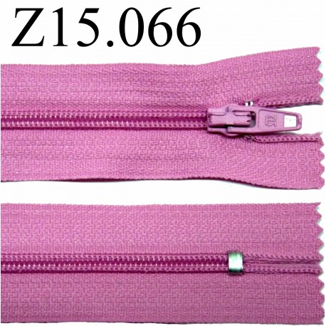 fermeture éclair 15 cm couleur rose zip nylon non séparable