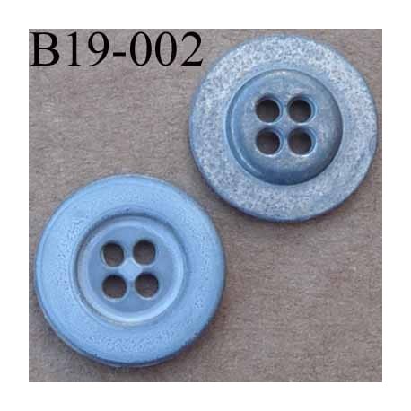 bouton 19 mm métal couleur gris style usé 4 trous diàmètre 19 millimètres