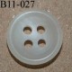 bouton 11 mm couleur blanc translucide dégradé 4 trous diàmètre 11 millimètres
