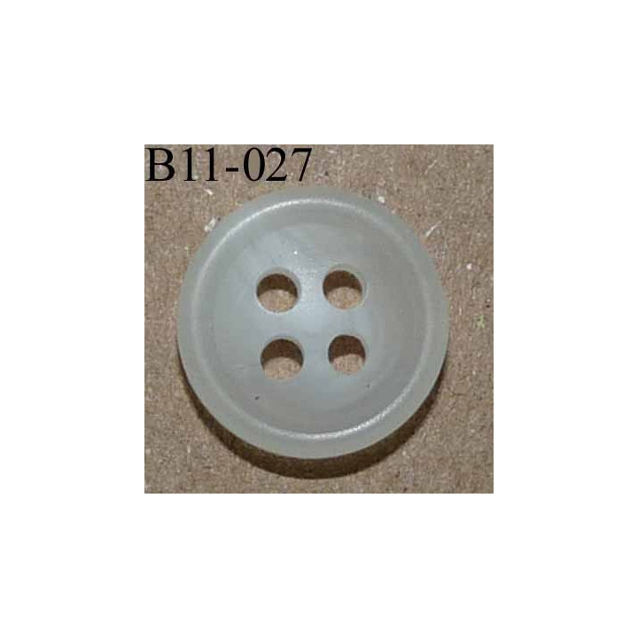 bouton 11 mm couleur blanc translucide dégradé 4 trous diàmètre 11 millimètres