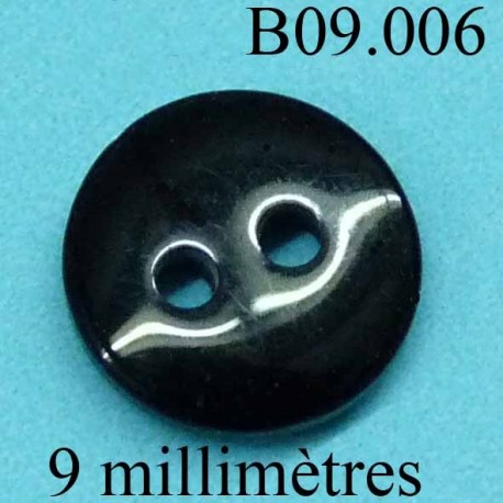 bouton 9 mm couleur noir 2 trous