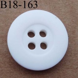 bouton 18 couleur  blanc 4  trous large bordure (4 mm) diamètre 18 millimètres