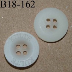 bouton 18 couleur blanc translucide inscription KULTE 4 trous diamètre 18 millimètres épaisseur 4 mm