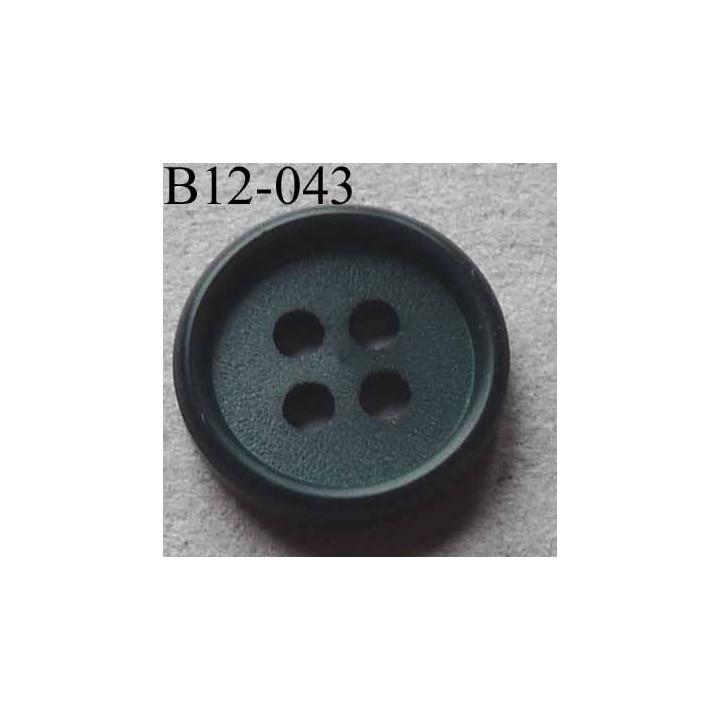 bouton 12 mm couleur vert anglais  4 trous diamètre 12 millimètres