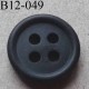 bouton 12 mm couleur gris foncé mat 4 trous diamètre 12 mm