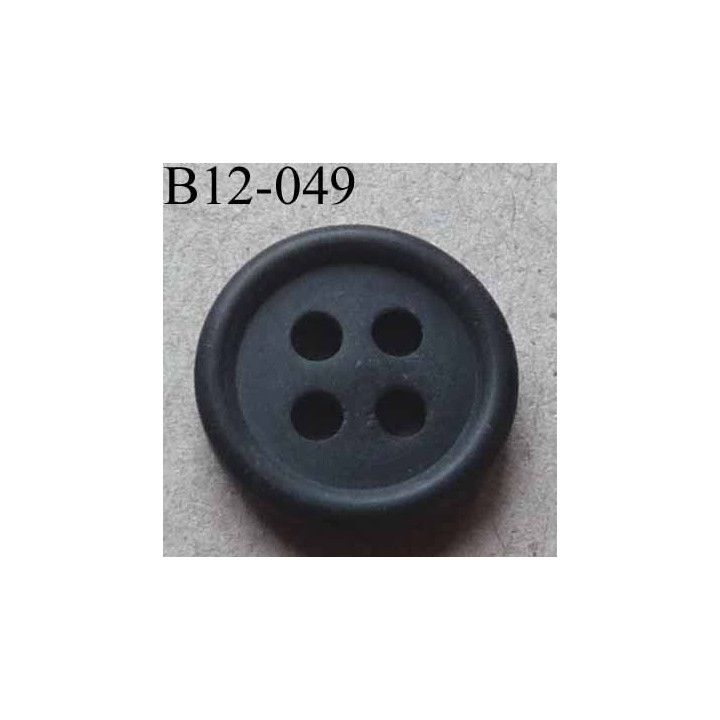 bouton 12 mm couleur gris foncé mat  4 trous diamètre 12 mm