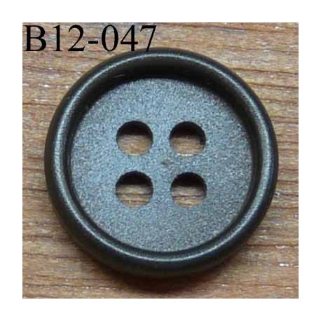 bouton 12 mm couleur kaki bronze 4 trous diamètre 12 mm
