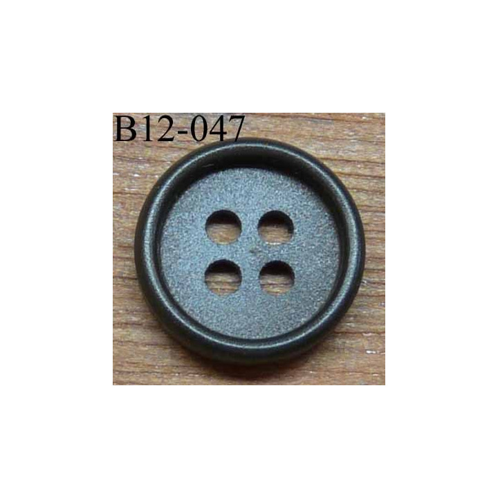 bouton 12 mm couleur kaki  bronze 4 trous diamètre 12 mm