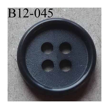 bouton 12 mm couleur gris foncé 4 trous diamètre 12 mm