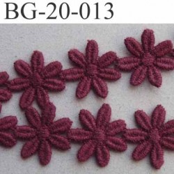  galon ruban guipure motif fleur marguerite double face couleur bordeau cerise superbe largeur 20 mm prix au mètre