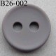 bouton 26 mm couleur gris clair 2 gros trous (diamètre 5 mm) épaisseur 4 mm