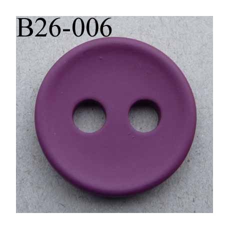 bouton 26 mm couleur bordeaux prune 2 gros trous (diamètre 5 mm) épaisseur 4 mm