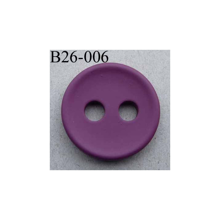 bouton 26 mm couleur bordeaux prune 2 gros trous (diamètre 5 mm) épaisseur 4 mm