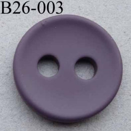 bouton 26 mm couleur prune  2 gros trous (diamètre 5 mm) épaisseur 4 mm