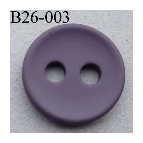 bouton 26 mm couleur prune 2 gros trous (diamètre 5 mm) épaisseur 4 mm
