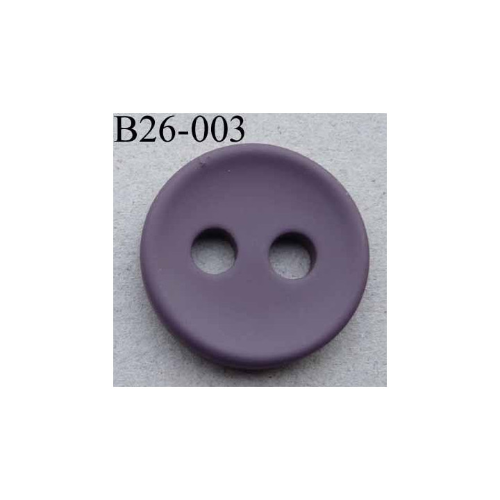 bouton 26 mm couleur prune  2 gros trous (diamètre 5 mm) épaisseur 4 mm