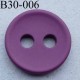bouton 30 mm couleur prune mat 2 gros trous (diamètre 5 mm) épaisseur 4 mm