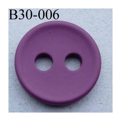 bouton 30 mm couleur prune mat 2 gros trous (diamètre 5 mm) épaisseur 4 mm