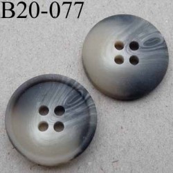 bouton diamètre 20 millimètres couleur marron gris écru beige dégradé 4 trous diamètre 20 mm
