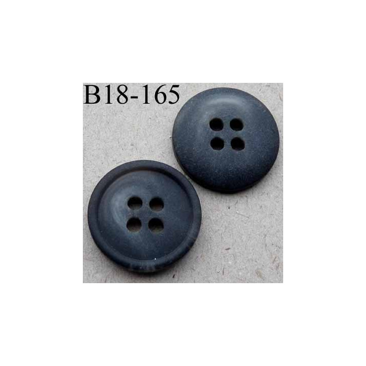 bouton diamètre 18 millimètres couleur gris anthracite avec touche de gris clair 4 trous diamètre 18 mm