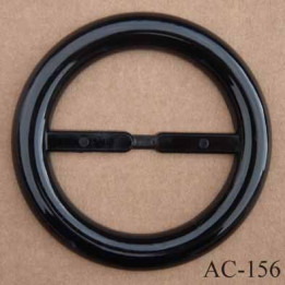 grande boucle anneau étrier plastique noir brillant  diamètre extérieur 85 mm diamètre intérieur 60 mm