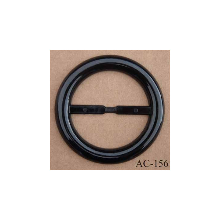grande boucle anneau étrier plastique noir brillant  diamètre extérieur 85 mm diamètre intérieur 60 mm