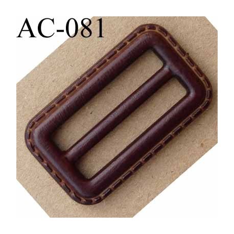 boucle anneau étrier simili cuir marron façon sellier 52 mm vendu à l'unité
