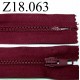 fermeture éclair 18 cm couleur bordeaux non séparable zip nylon