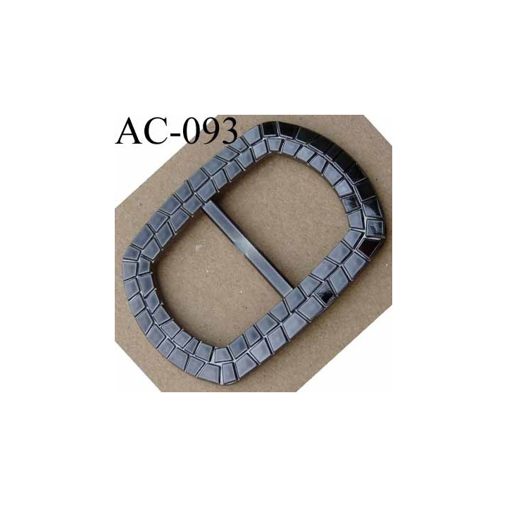 boucle anneau étrier plastique effet métal brillant 65 mm vendu à l'unité