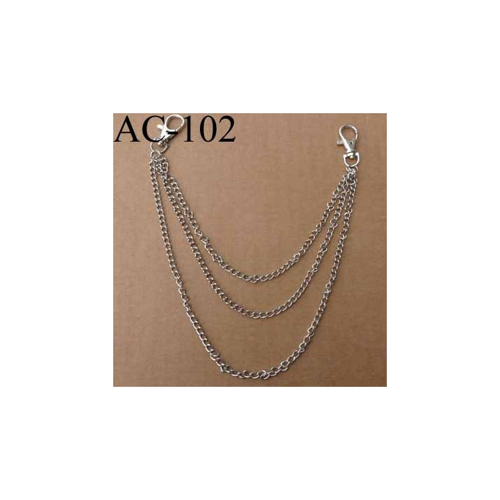 chainette décorative métal brillant 3 rangs maille 4 mm