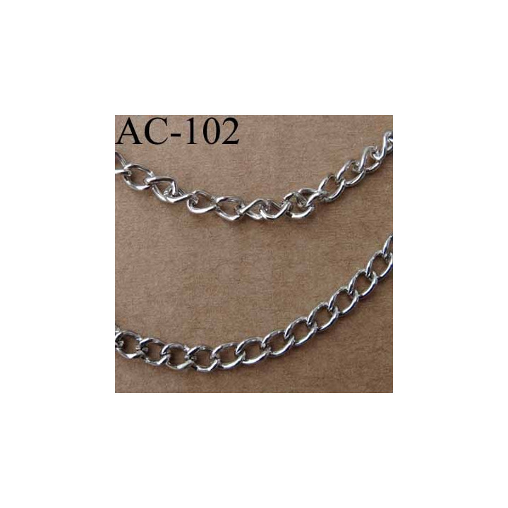 chainette décorative métal brillant 3 rangs maille 4 mm